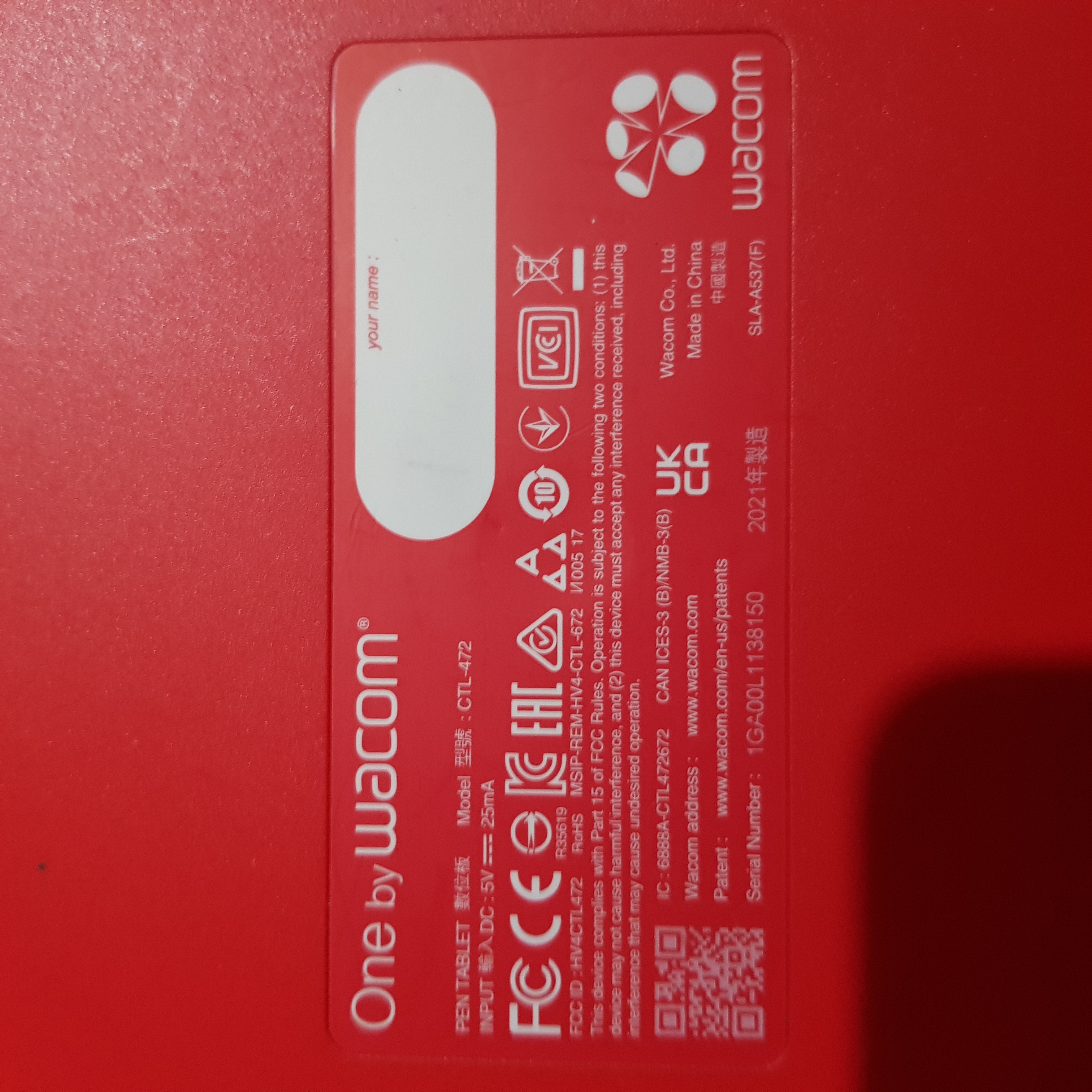 One by Wacom CTL-472